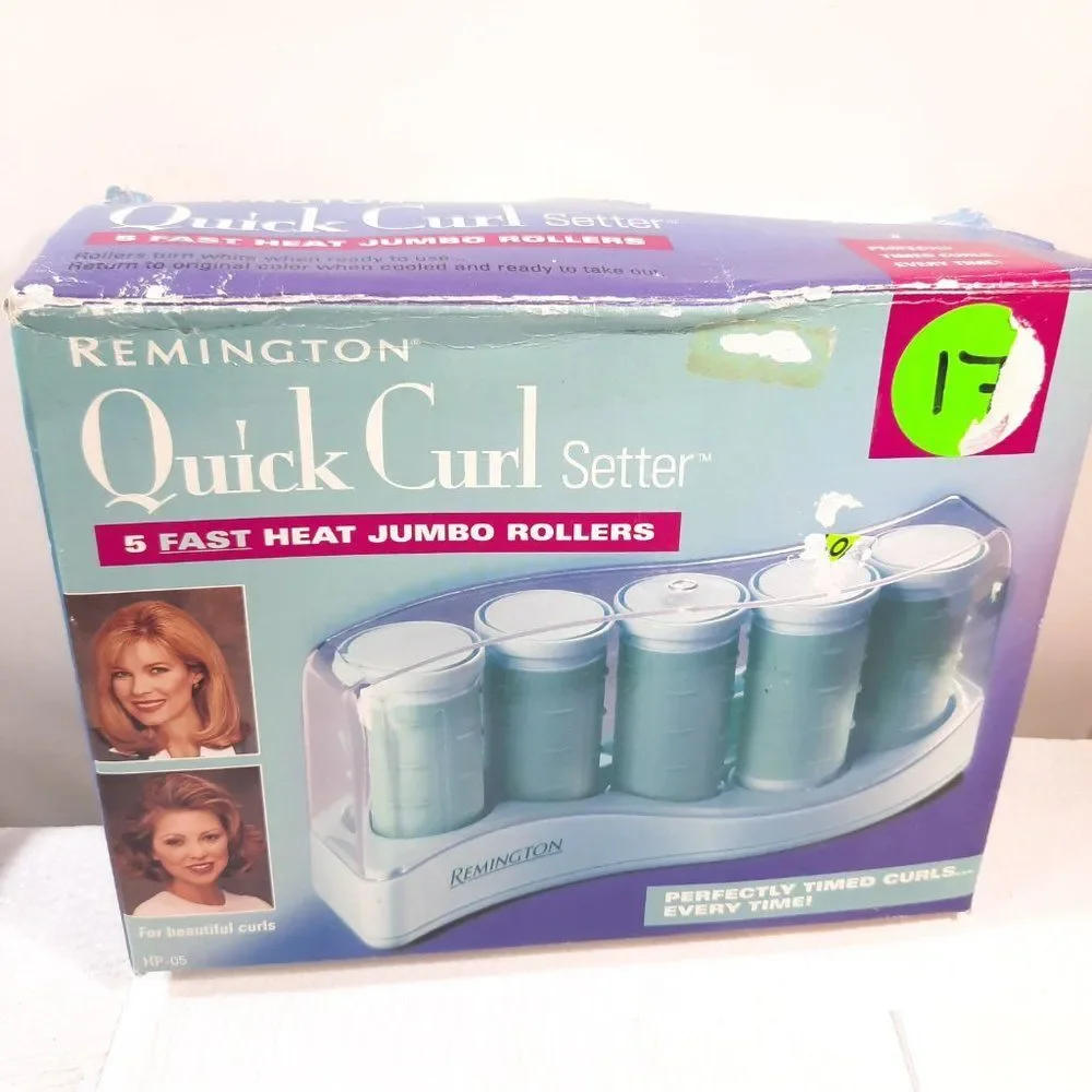 Vintage Remington Quick Curl Setter 5 Fast Heat Jumbo hot Rollers Hp-05 WORKS‎